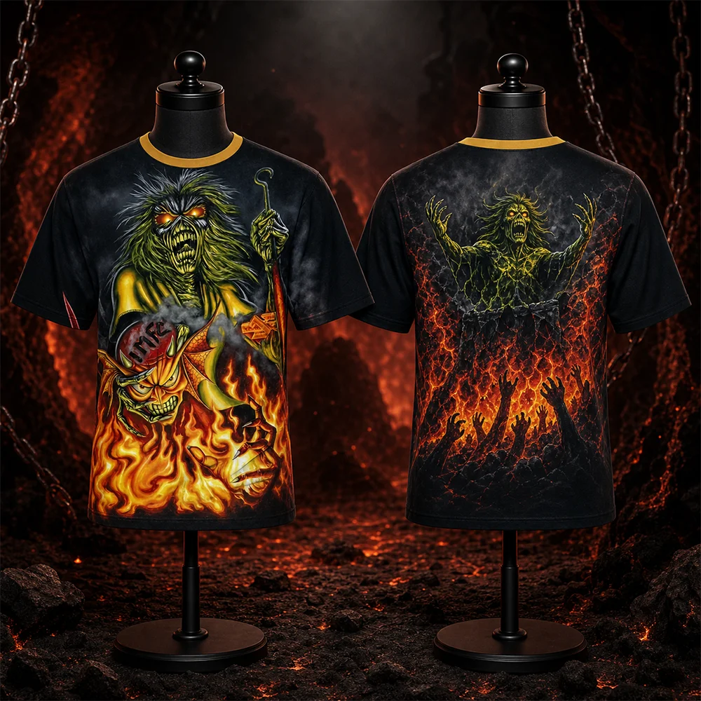 Living Dead Band 3D Print T-Shirt Hip Hop Rock Heavy Metal Street Music Short Sleeve Summer Parent-Child Top for Men Women
