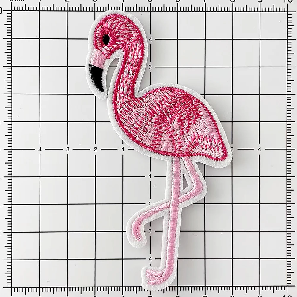 

Flamingo Pink Cloth Iron on Patch Badges Mend Decorate Patch Jeans Bag Clothes Apparel Sewing Decoration Applique Patches
