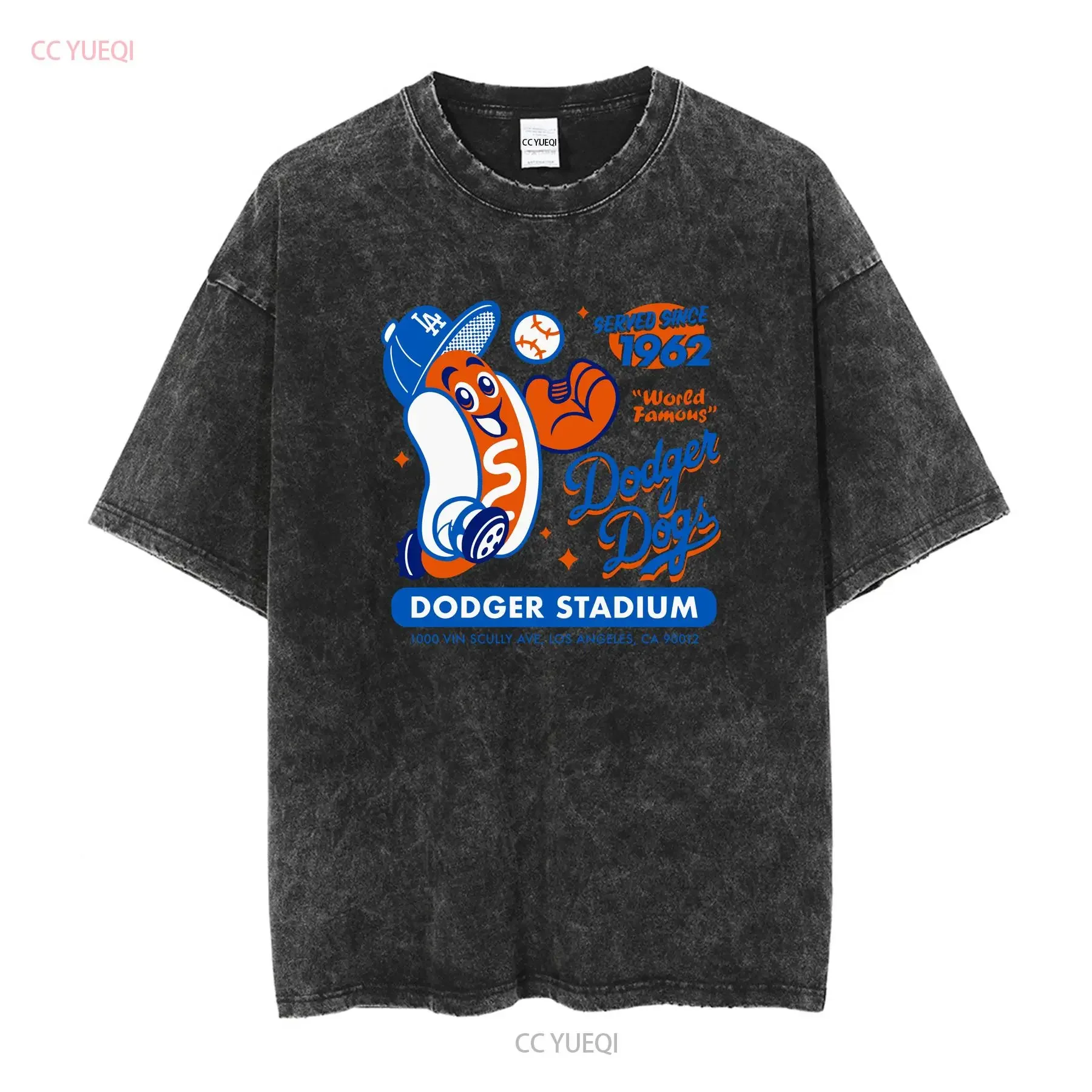 Dodger Stadium Dogs T Shirt Nostalgia Novelty 90s Baseball Size S 5XL long sleeves vintage Washed Versatile graphic Stretched