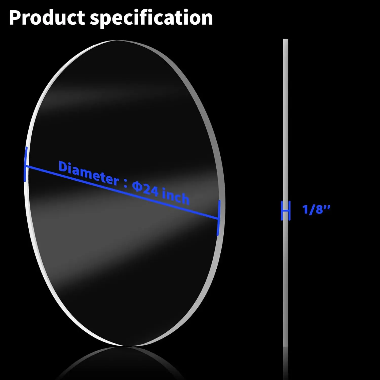 2Pcs Round Clear Acrylic Sheets, 24 Inch Diameter Transparent Circle Blanks, Round Plexiglass Disc, Circle PET Panel for DIY