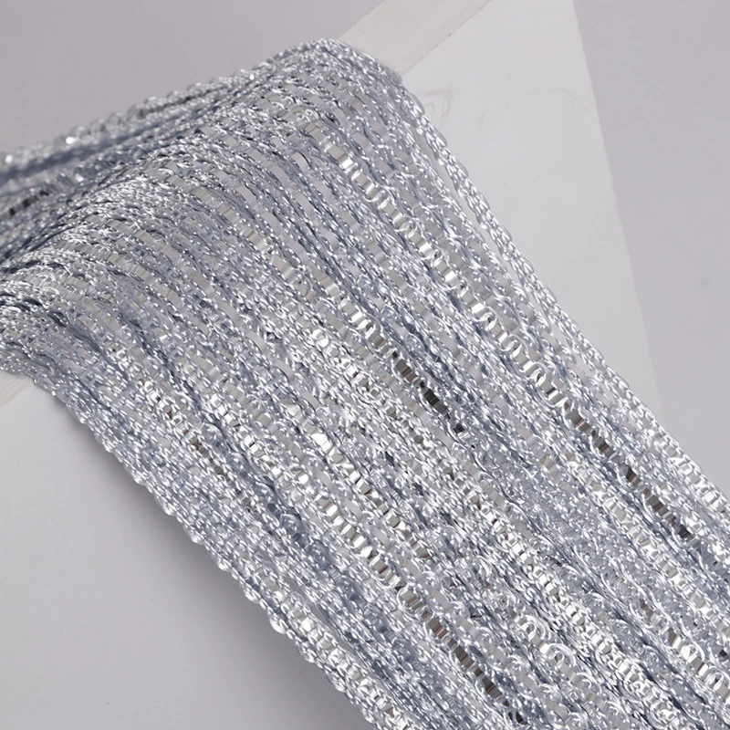 1M*2M Beaded Curtain Door Tassel String Curtain Partition Curtain Silver Tassel Silver Door Curtain Line Curtain Home Decoration