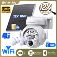SHIWOJIA 6MP 4G Solar Panel Camera WIFI Night Vision Solar Security Battery Camera Two-Way Video PIR Human Detection Surveillanc