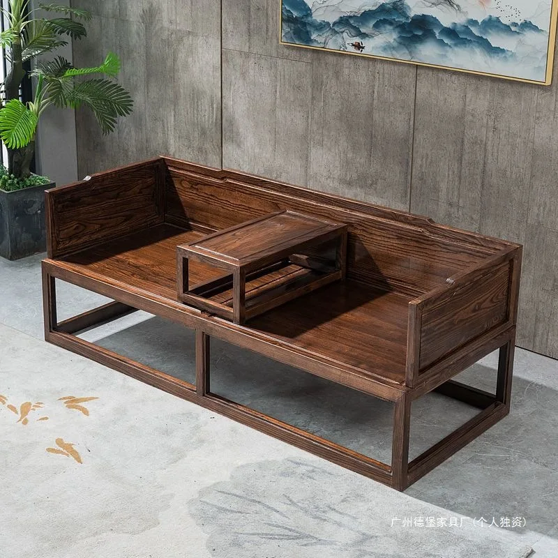 Solid wood Luohan bed, Chinese-style imperial concubine bed, small apartment, living room sofa combination, minimalist in-stock