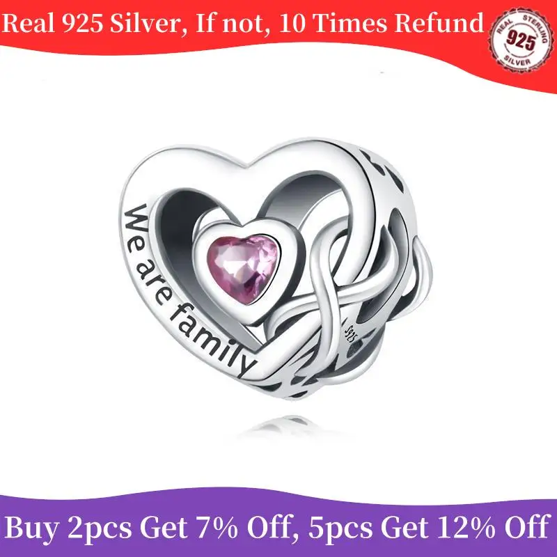 New 925 Sterling Silver Hollow Heart Shaped Zircon Infinite Symbol Charm Beads Fit Original Pandora Bracelet Silver Jewelry Gift