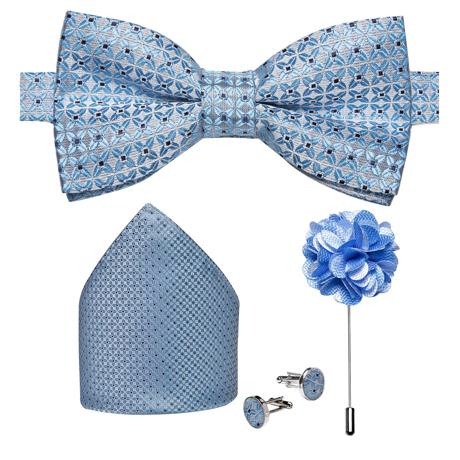 Hochzeitsfliege für Herren, klassisch rot, vorgebundene Fliege, Manschettenknöpfe, Ansteckblume, Set für Partys, Schmetterlingsknoten, Geschenk, Herren-Accessoires – Detail 36
