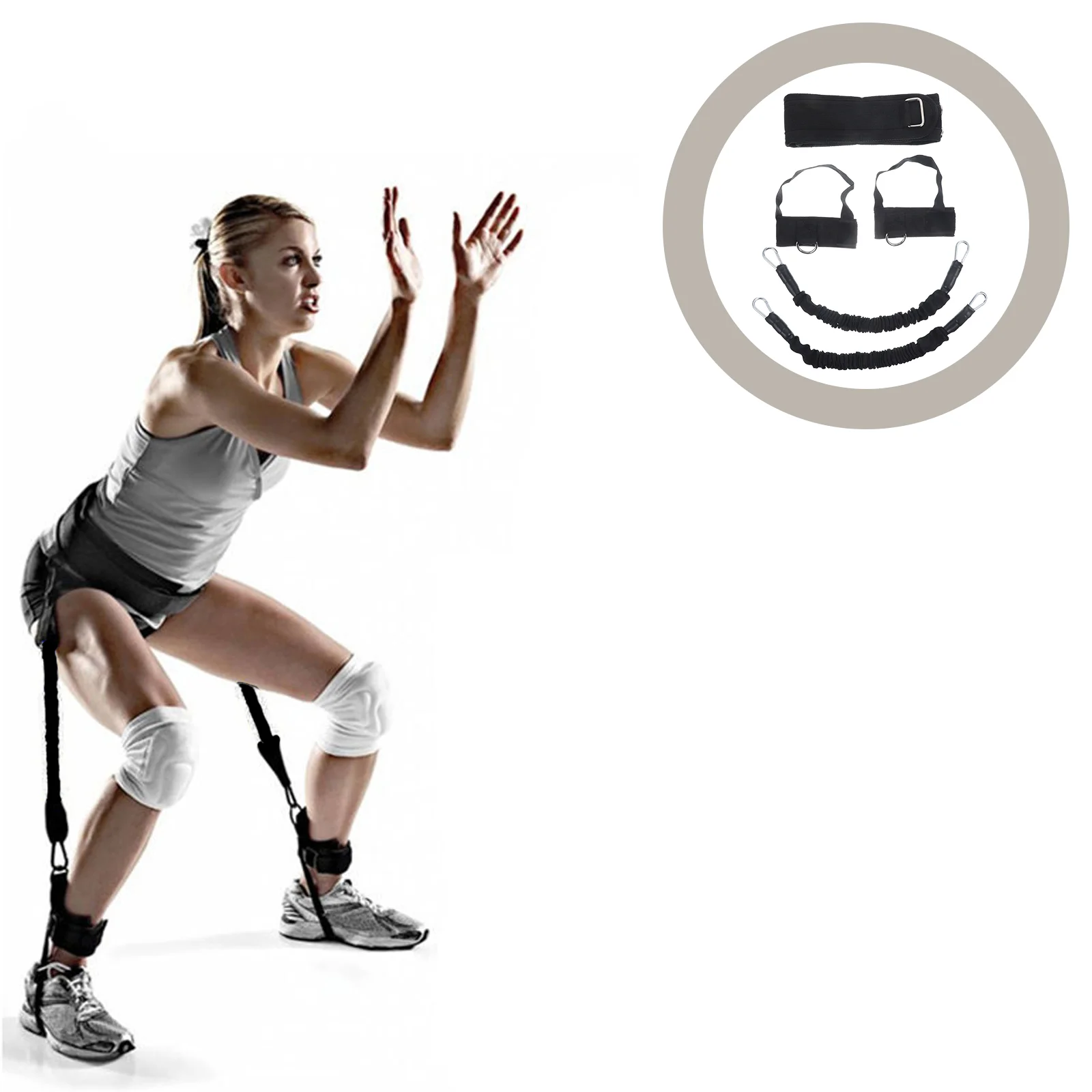 

Vertical Jump Training Leg Tensioner Jumping Trainer Strap Device Man Basketball