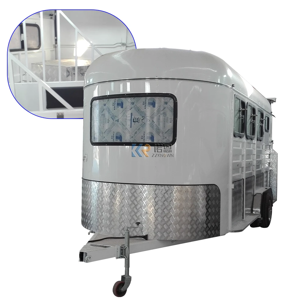 

Horse Trailer Floats Made In China For Sale 2023 Australia Horse Box Trailer Window Curved High Quality