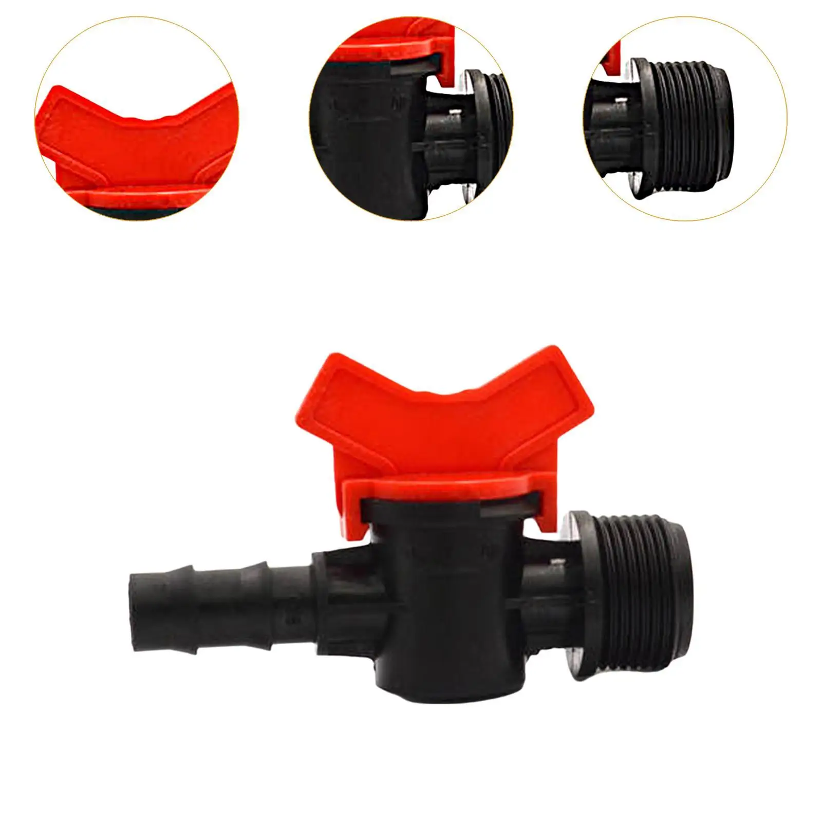 Barbed Drip Irrigation Ball Vavle Water Flow Control Replace Spare Part Hose Connector Quick Drip Irrigation Tubing Valve