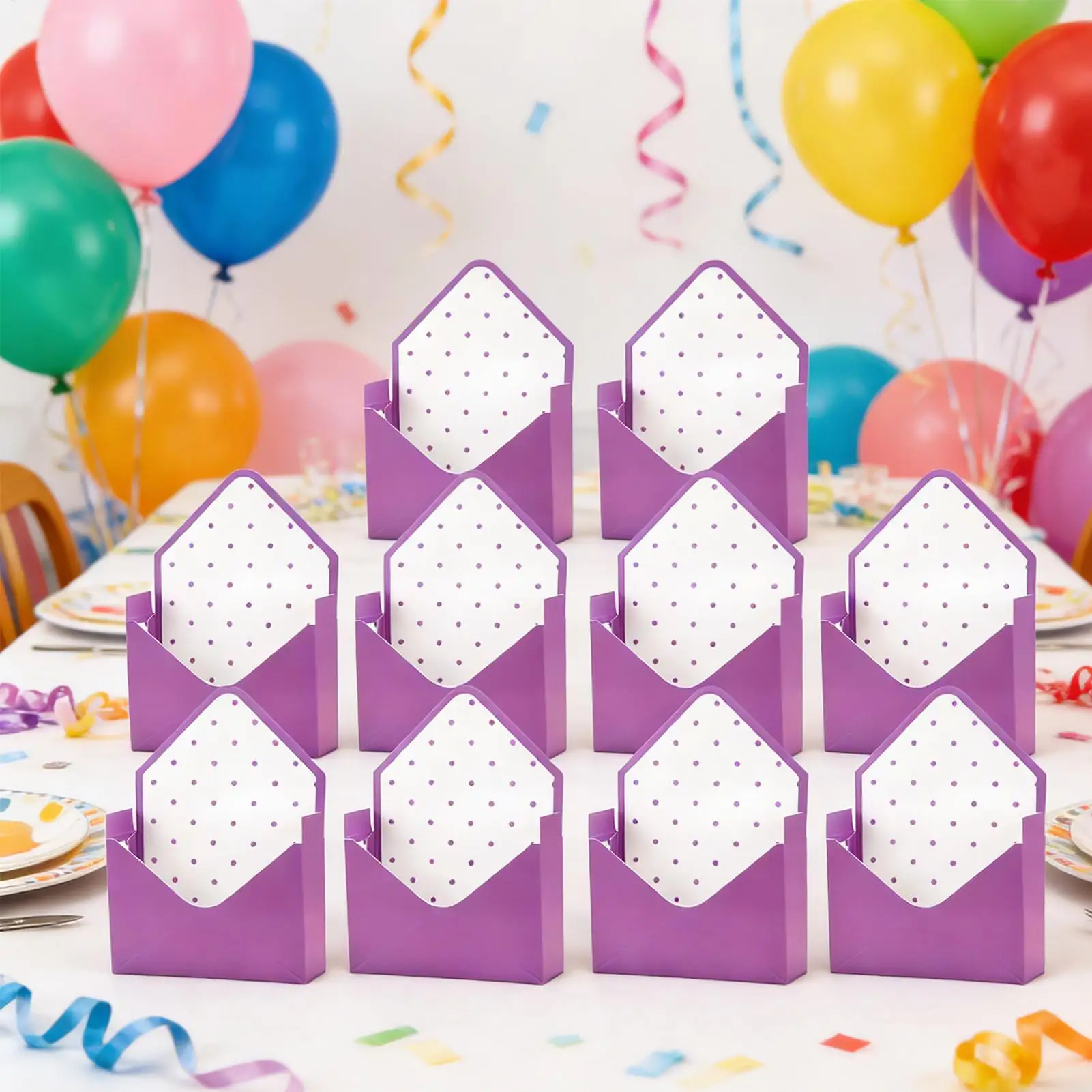 

Набор из 10 складных романтических коробок-конвертов для цветов на День святого Валентина, для букетов от флориста, на день рождения, выпускной, свадьбу, вечеринку