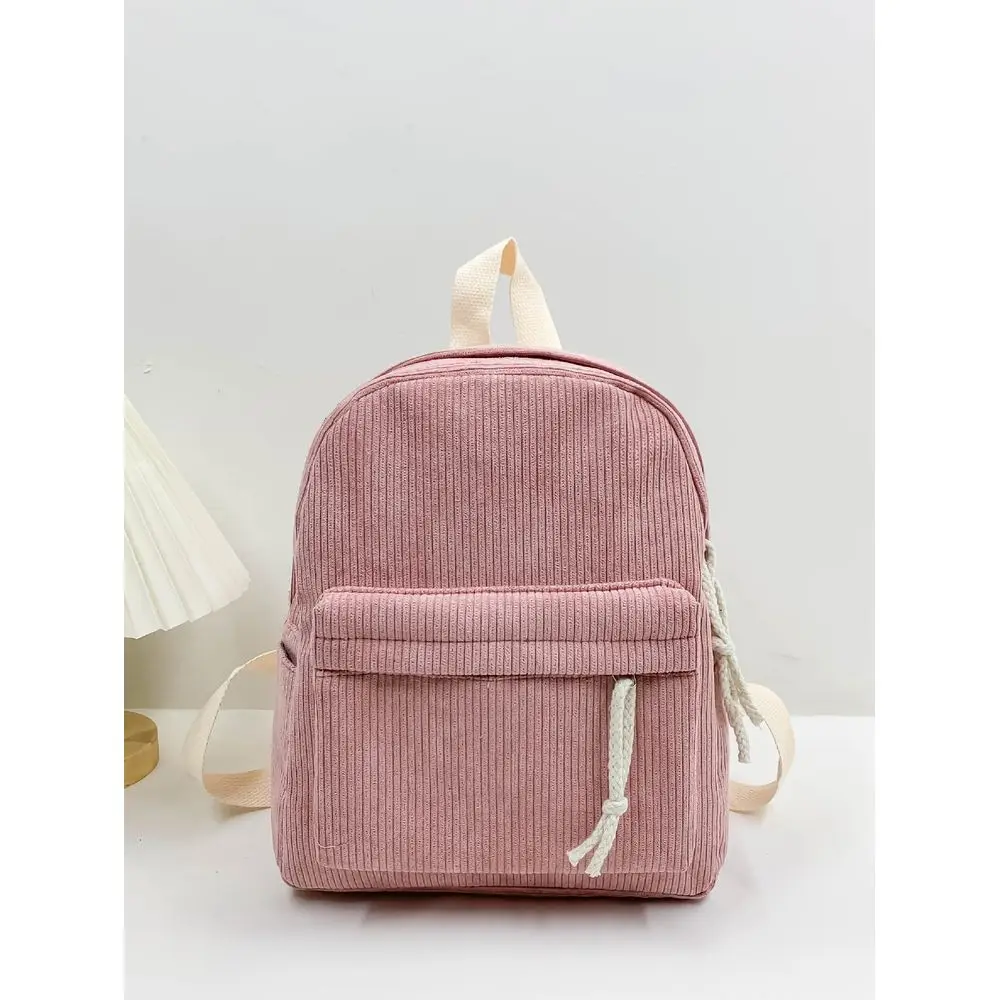 Minimalist Corduroy Classic Backpack For Teen Girls Women College Students,WhiteCollar Workers Perfect For,College,Work,Busines