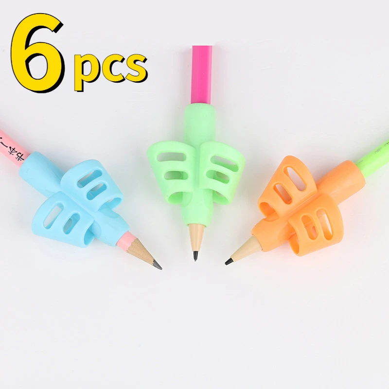 8/16Pcs Soft Silica Pencil Grasp Two-Finger Gel Pen Grips Children Writing Training Correction Tool Pens Holding for Kids Gift