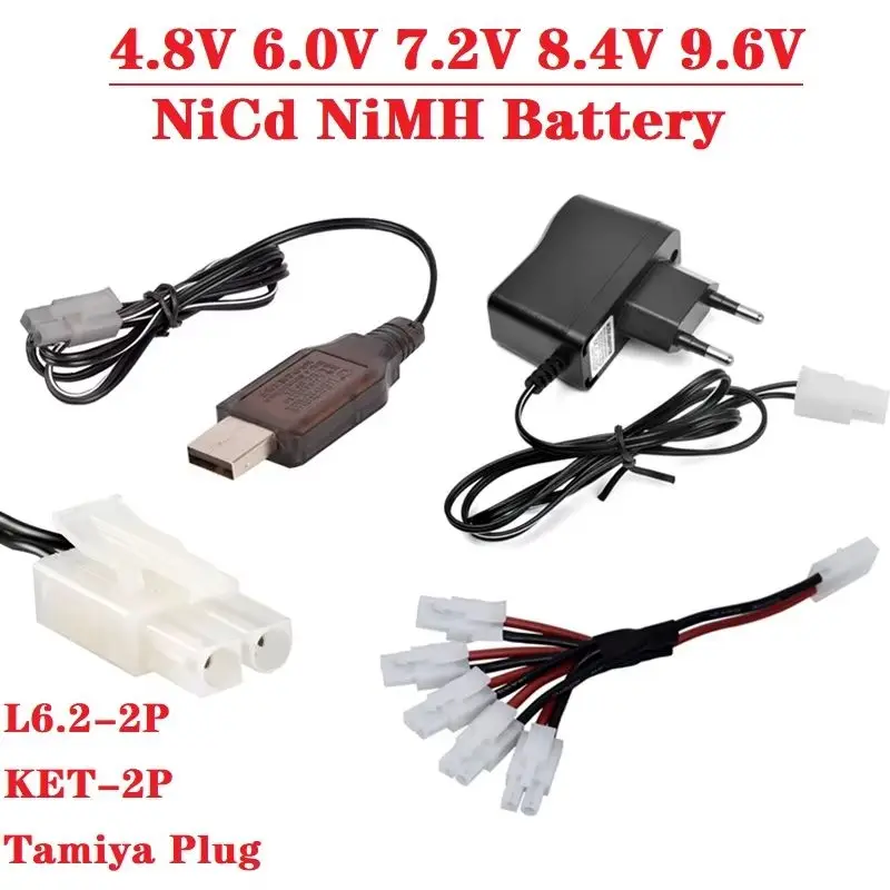 2.4v 3.6v 4.8V 6.0V 7.2V 8.4V 9.6V NiCd NiMH Battery Charger For RC toys Car Boat Tank battery with Tamiya Kep-2p Plug charger