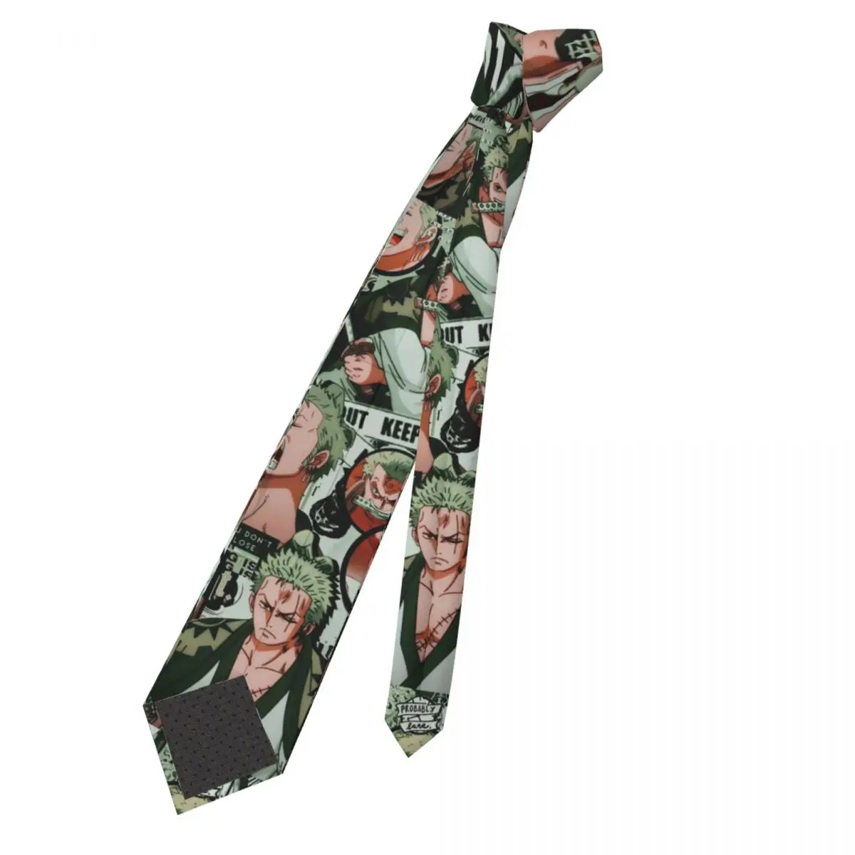 Zoro Roronoa Anime Necktie Men Casual Polyester 8 cm Classic One Piece Neck Tie for Mens Daily Wear Gravatas Wedding Office