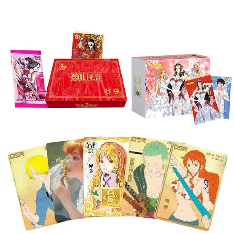 

Wholesale One Piece Wedding Gold Silver Cards Booster Box Official Japanese Anime Trading Card Game Collection Gift Set