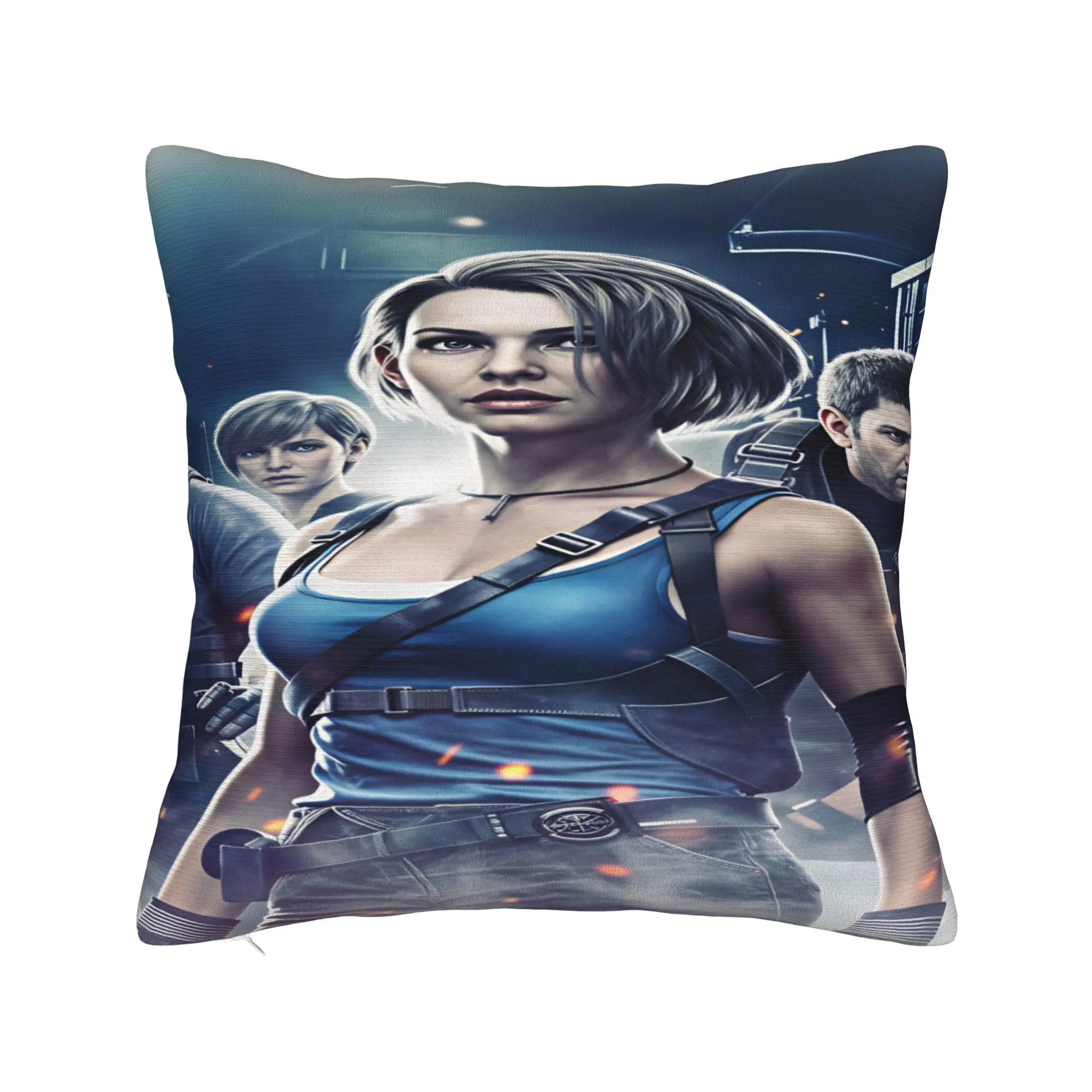 Jill Valentine Resident Evil  Pillow Case  Vintage Pillow Cover Soft Pillowcases For Living Room Sofa