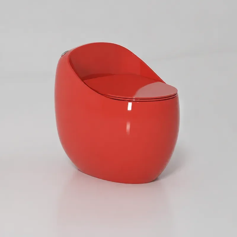 Wholesale German Style Household Colored Egg Shaped Toilet Siphon Big Pipe Strong Suction Guangdong Chaozhou