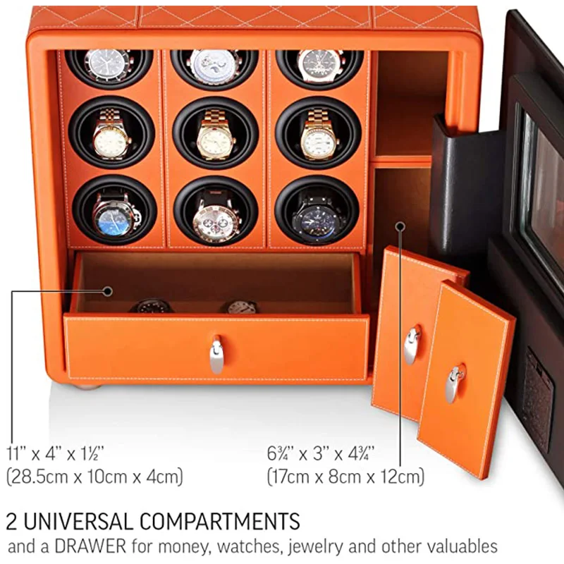 IBBETON Watch Winder Intelligent Safe Box Automatic Watch Steel Storage Box 6/9/12 Watches & Jewelry Storage Cabinet