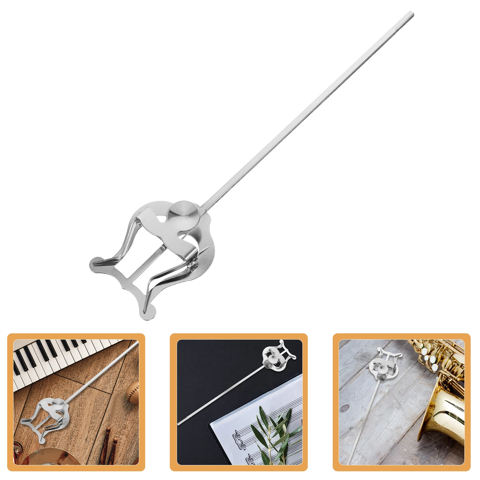 

Portable Trumpet Lyre Clip Metal Music Sheet Holder Marching Band Lightweight Flip Folder Stand Replacement Accessory Instrument