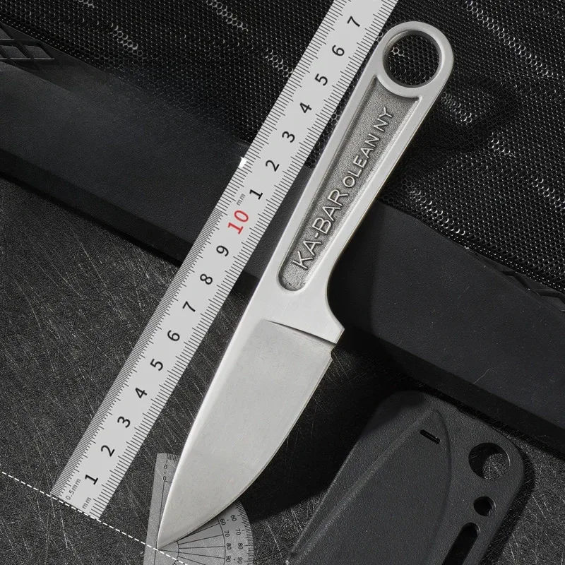 2025 جديد مستقيم صلابة عالية سكينة للاستعمال الخارجي سكينة سرفايفل عارضة متكاملة مع K غمد بقاء التخييم سكين جيب EDC