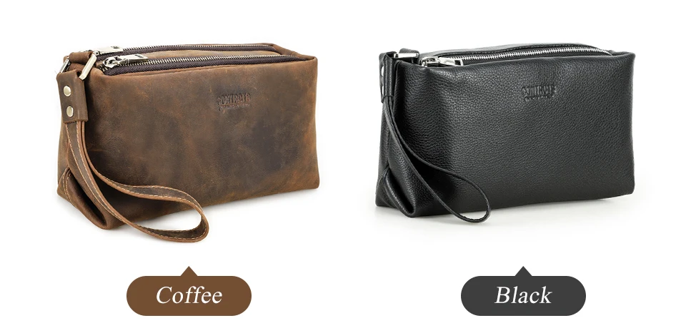 Kontakt Echt leder Männer Clutch Taschen Armband verrückte Pferd Leder Handtasche Herren tasche Handy tasche männliche Kupplungen Brieftaschen – Detail 3