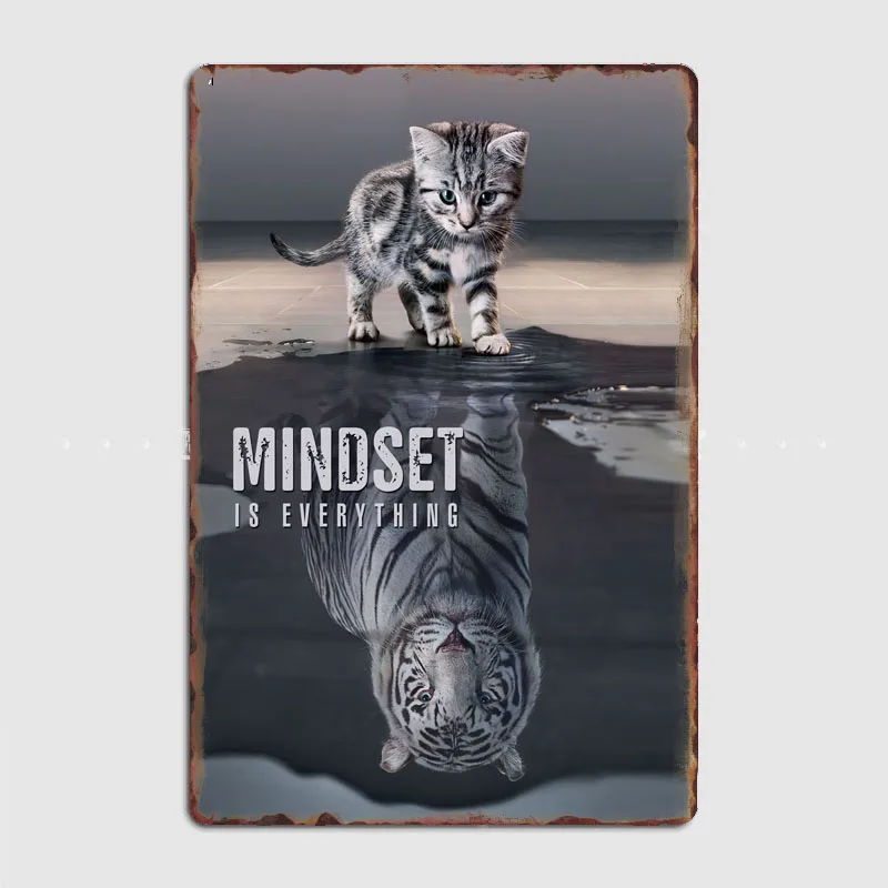 Mindset is everything Metal Sign Club Bar Plates Wall Mural Design Tin Sign Postercustom-made