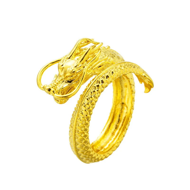 Retro Domineering Ethnic Style Dragon Ring For Men Cool Opening Adjustable Ring Punk Vintage Fashion Finger Jewelry Accessories view 6