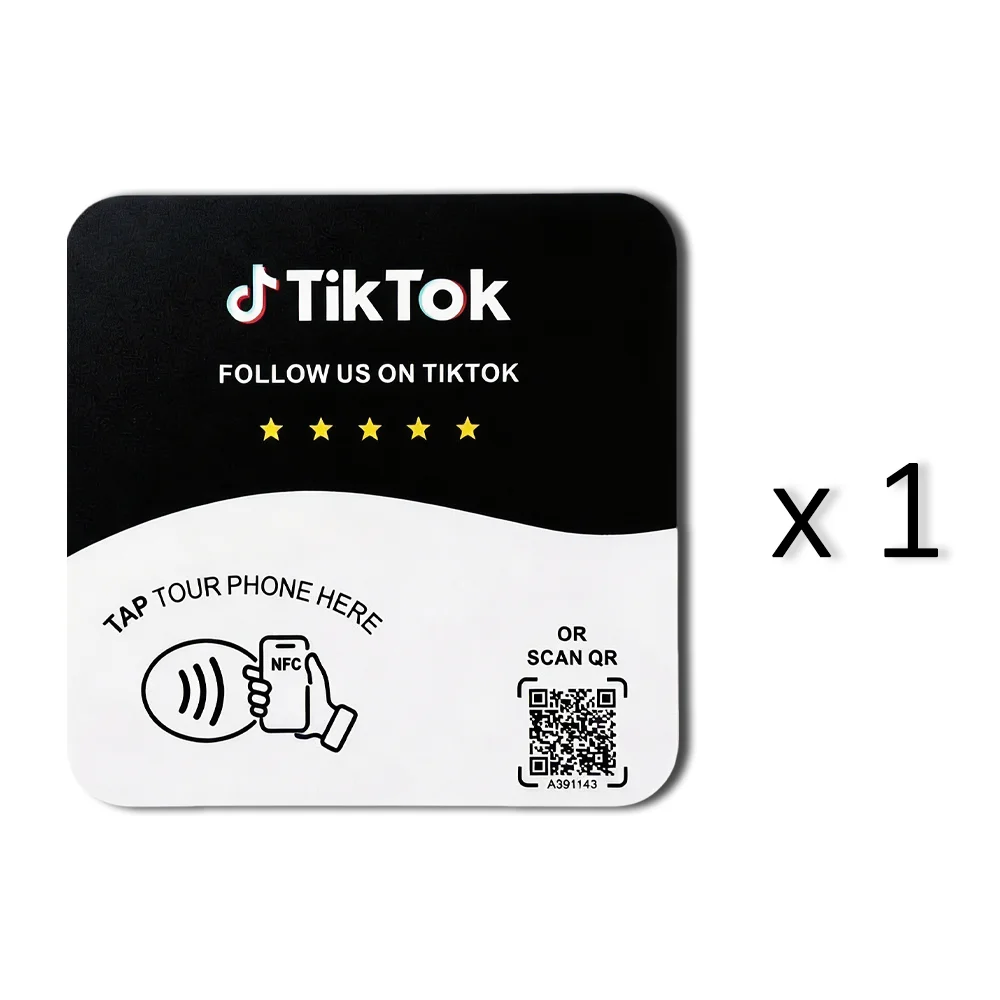NFC 215 square programmable for Google Review Card NFC Station Table 13.56Mhz QR code editable Standing Card image 3