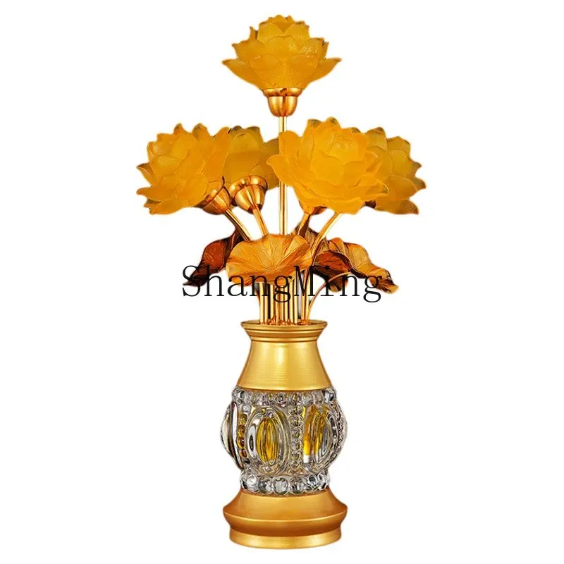 PYH glass colorful Buddha front for home lotus Buddha hall Guanyin plug-in nine-grade Changming