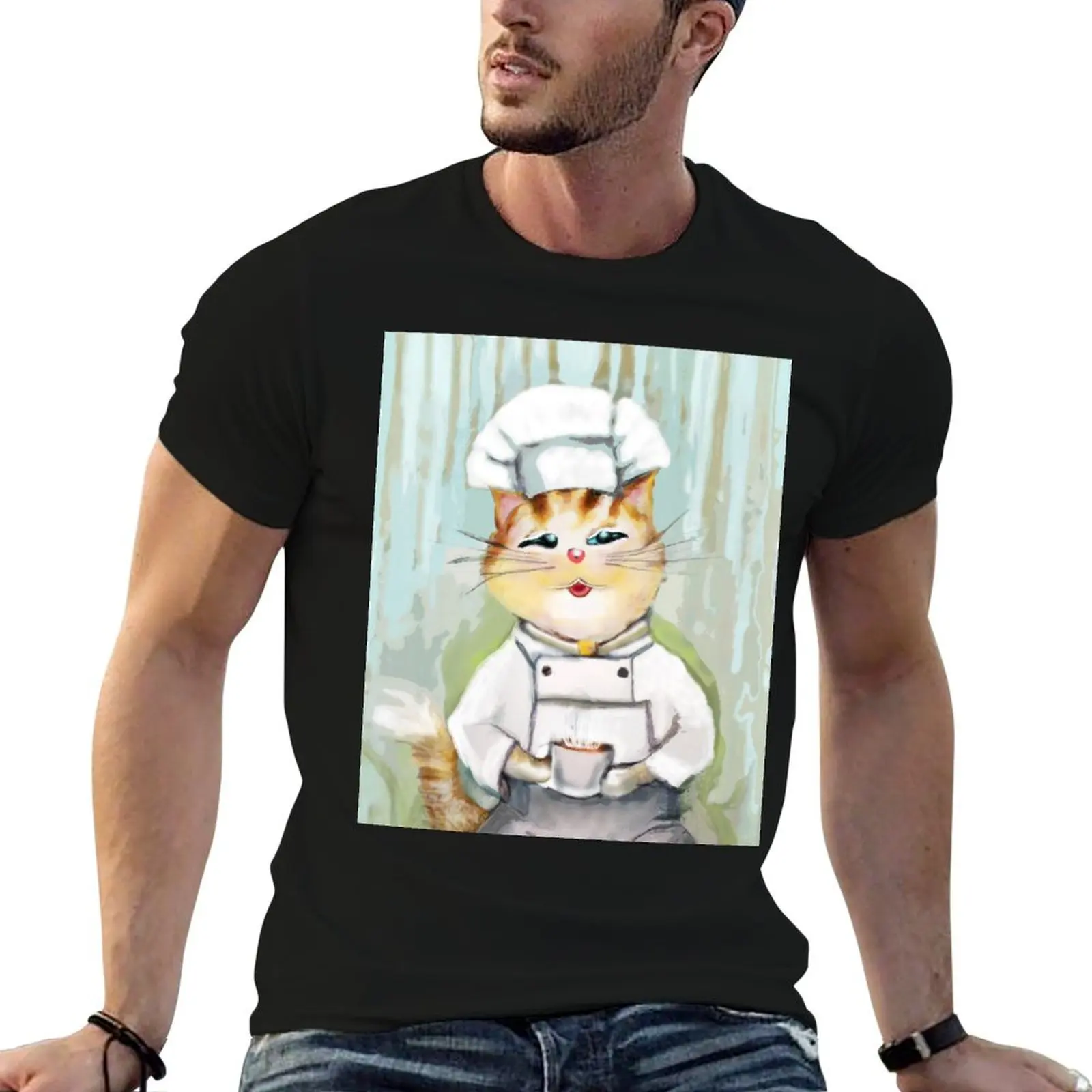 Cat Barista Coffee Break T-Shirt t shirts for man pack white mens graphic t shirts t shirt custom print T-Shirt