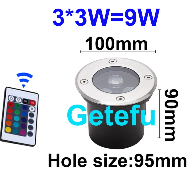 Fernbedienbare RGB LED-Gartenbeleuchtung, Wasserdichte 9W/18W IP67 Outdoor Bodeneinbauleuchte für Gartenwege – Detail 4
