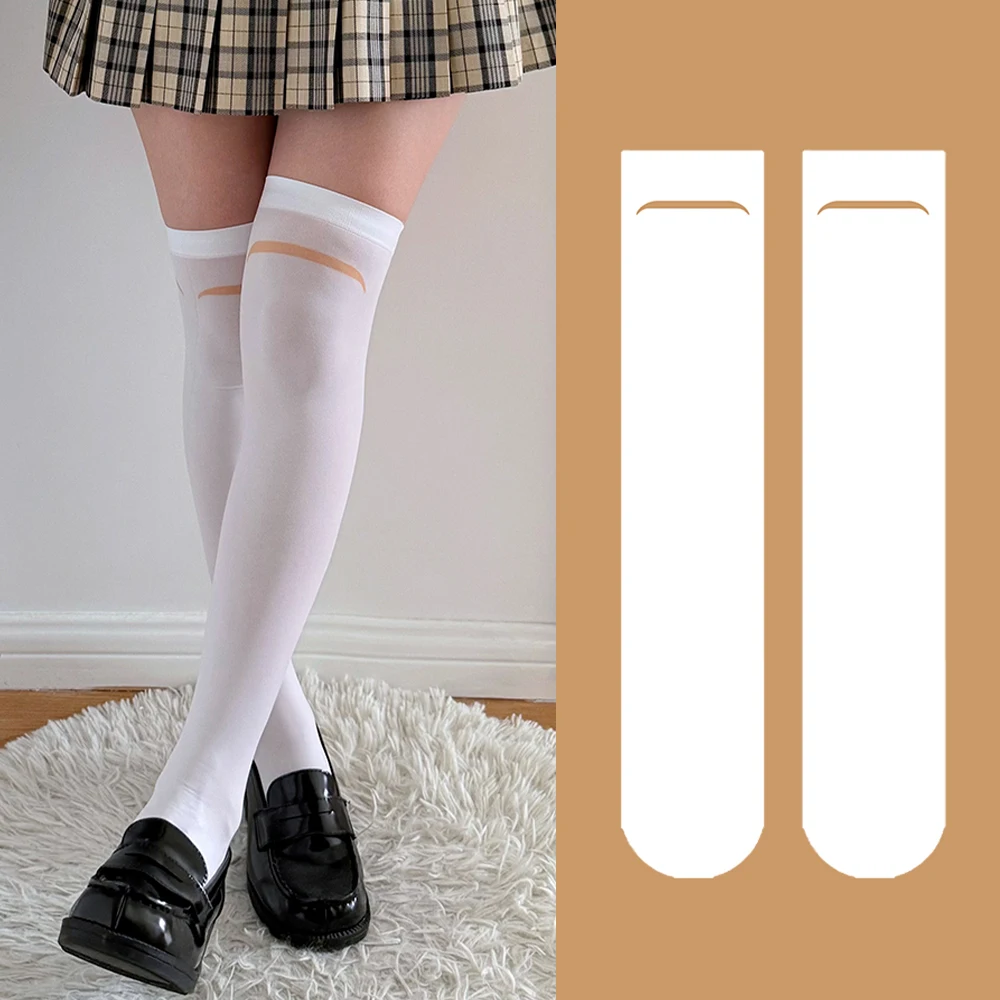 

White ladies high-quality stockings fashion sweet loli calf socks cute girl cosplay sexy thigh socks