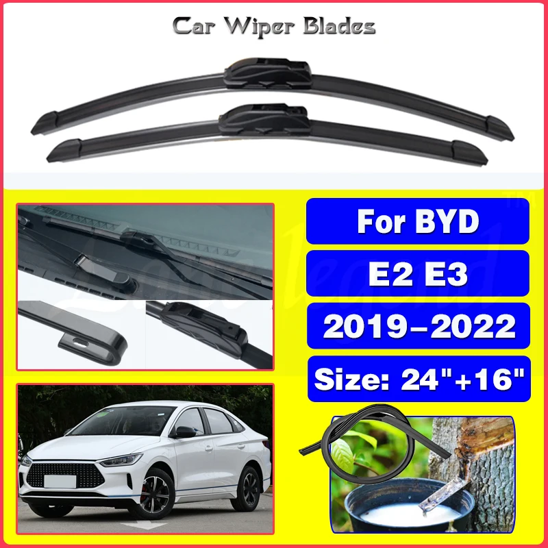 Car Front Windshield Wipers For BYD E2 E3 2019-2022 Wiper Blade Rubber Car Windshield Windscreen Accessories 2020 2021 24