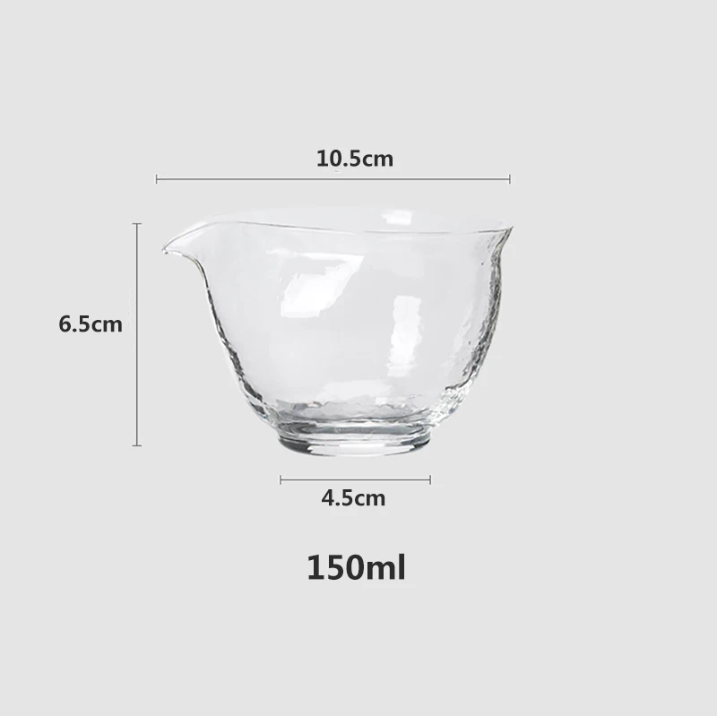 Moon Glass Transparent Tea Dispenser Hammer Pattern Tea Sea Single Chahai Glass Chinese Tea Utensils