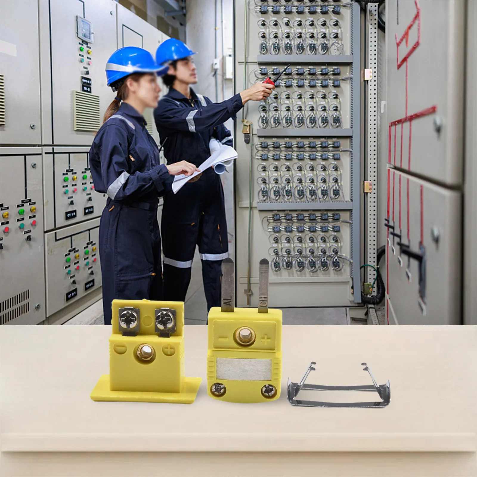 K نوع الحرارية مقبس مصغر ، سبيكة لوحة صغيرة جبل موصل المكونات ، مخزون أصفر جزء مفيد المحمولة ، مجموعة واحدة