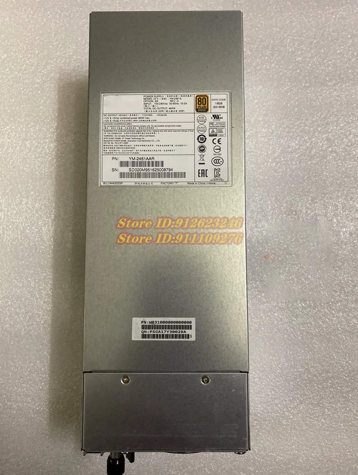YM-2461A  YM-2461AAR 460W for Inspur AS520E-M1 Storage Server Power Supply