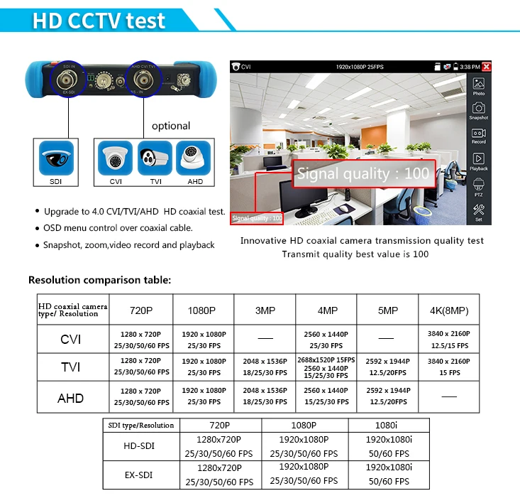 ipc 9800 movtadhs plus Poe Monitor Hdmi Tester Network Cable Tester Cctv Test Monitor Rj45 Cftv Tester Monitor Camera Ip Tester