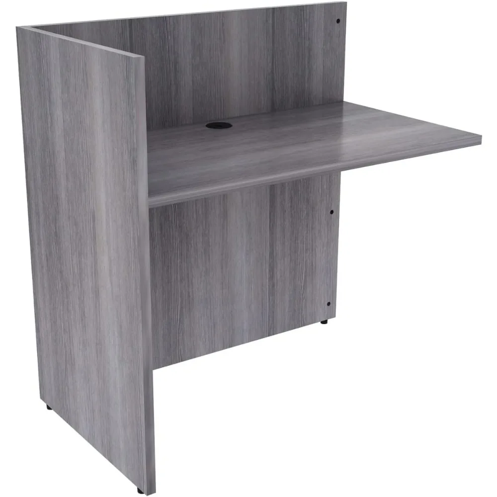 

42 in. Laminate Contemporary Reception Desk Weathered Charcoal