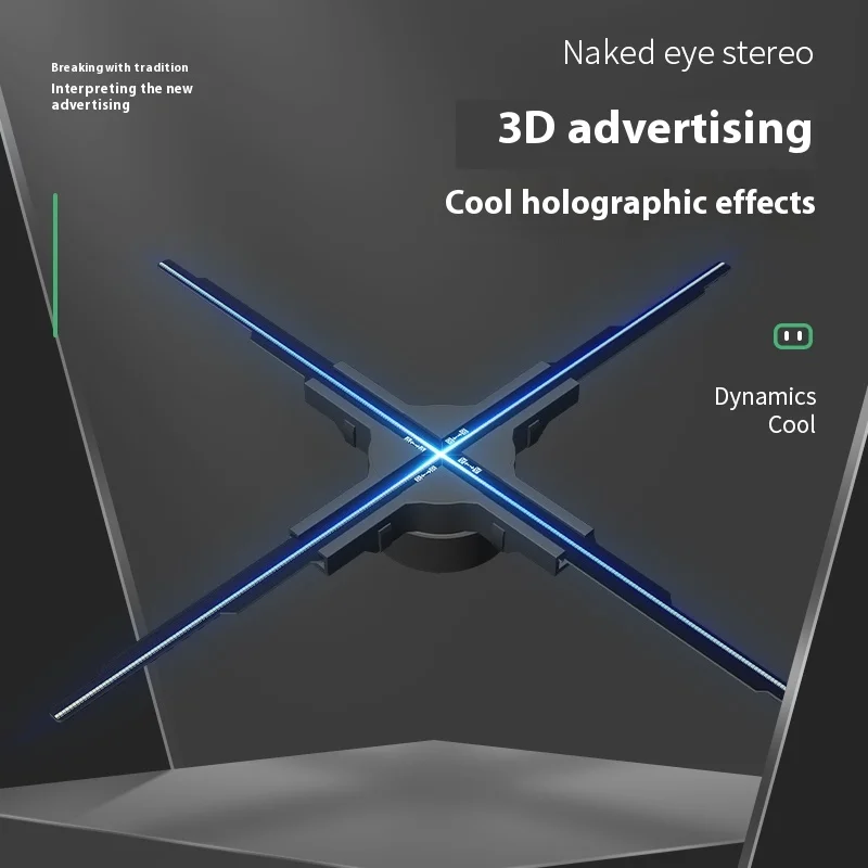 

45 см голографический вентилятор с 3D обнаженным глазом, плавающая стереопроекция, прозрачный дисплей, вращающаяся рекламная машина с изображением воздуха