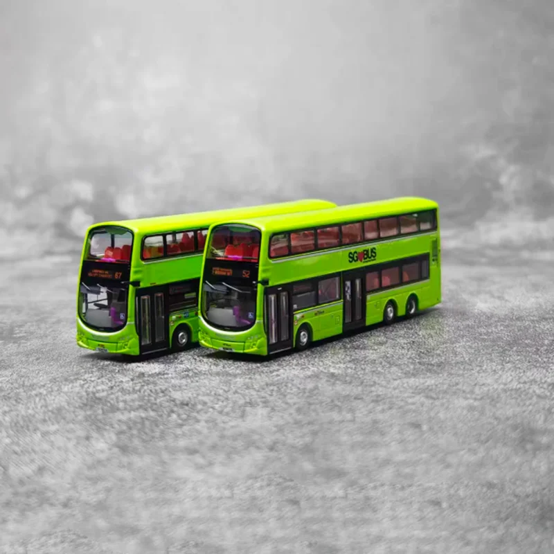 Diecast 1:110 Scale Alloy B9TL Double-Decker Bus Model Finished Product Simulation Toy Collection Gift Static Display