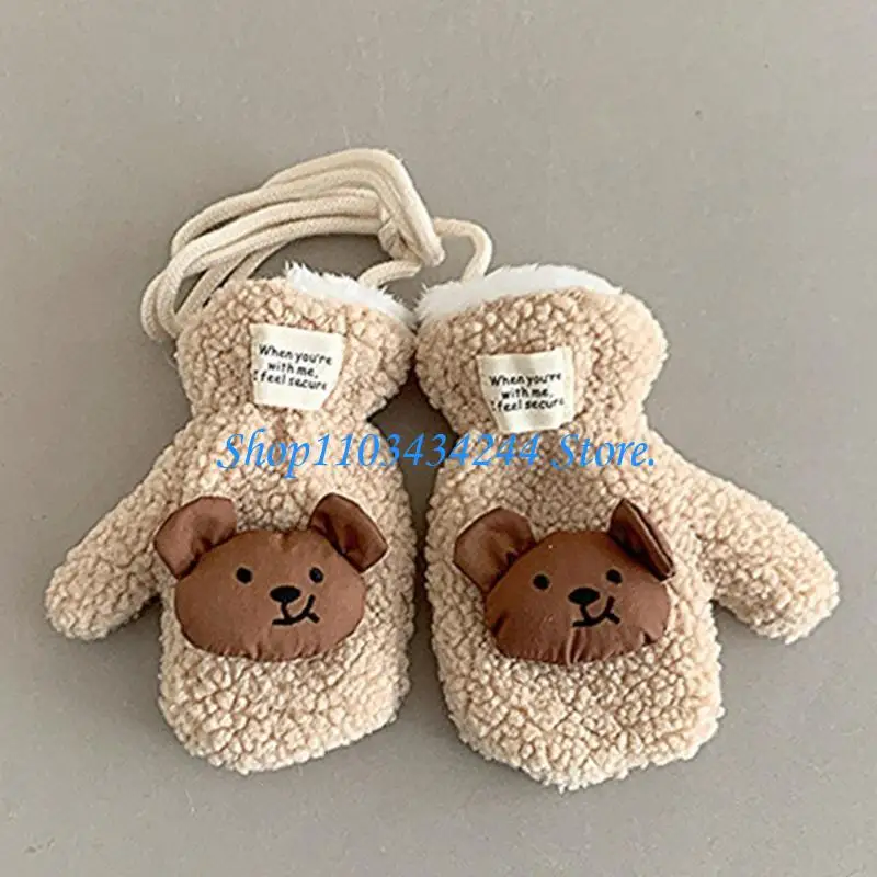 Lamb Wool Kids Scarf and Gloves Set Essential Winter Accessory for Infants Baby