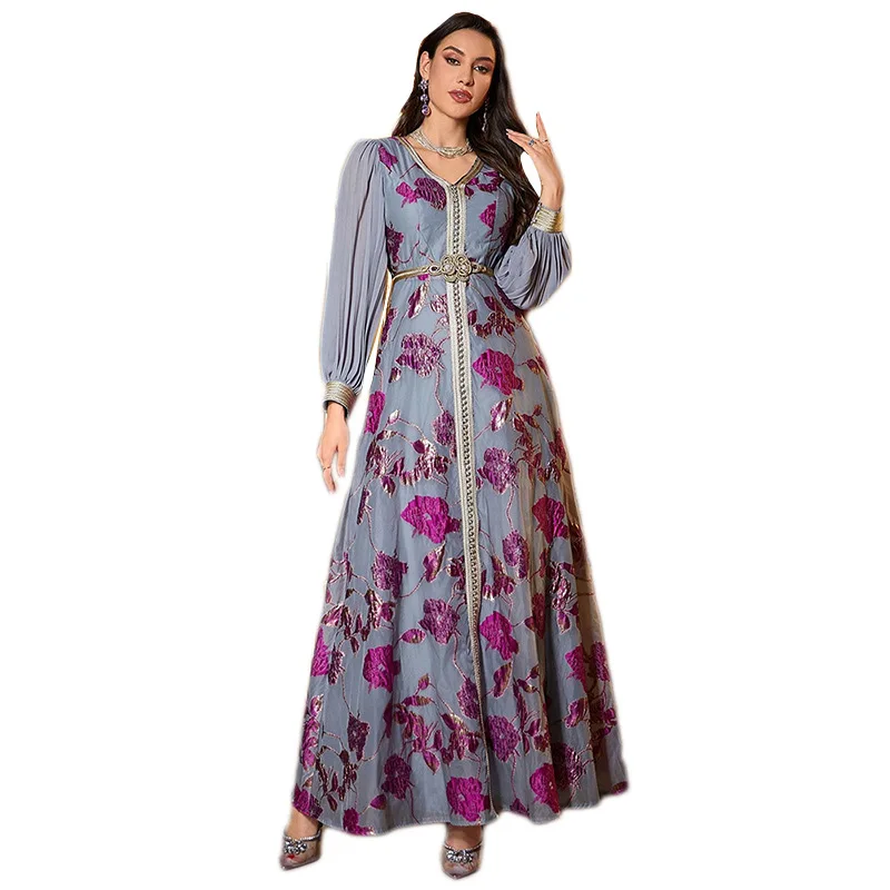 Eid Muslim Dress Women Turkish Long Robe Party Jalabiya Embroidery Ramadan Morocco Islam Vestidos Arab Dubai Abayas Kaftan