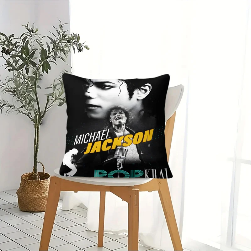 Michael Jackson Print Throw Pillow With Pillow Insert Classic The King Of Pop Collage Square Cushion Retro Bed Sofa Decor Gift