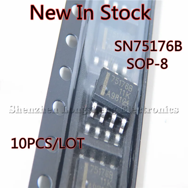 10PCS/LOT 75176 75176B SN75176BDR SMD SOP-8 transceiver differential bus transceiver  New In Stock