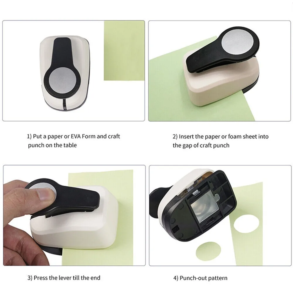 Portable ABS+alloy Hole Puncher Labor-saving Design Multiple Sizes Circular Embosser Circular Hole Shape Punch DIY