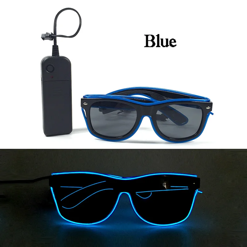 Modische Leuchtende Dekorative Brillen Neon-Licht-Dekoration LED-Sonnenbrille für Nachtclub DJ Tanz Musik Rave Kostüm Nacht
