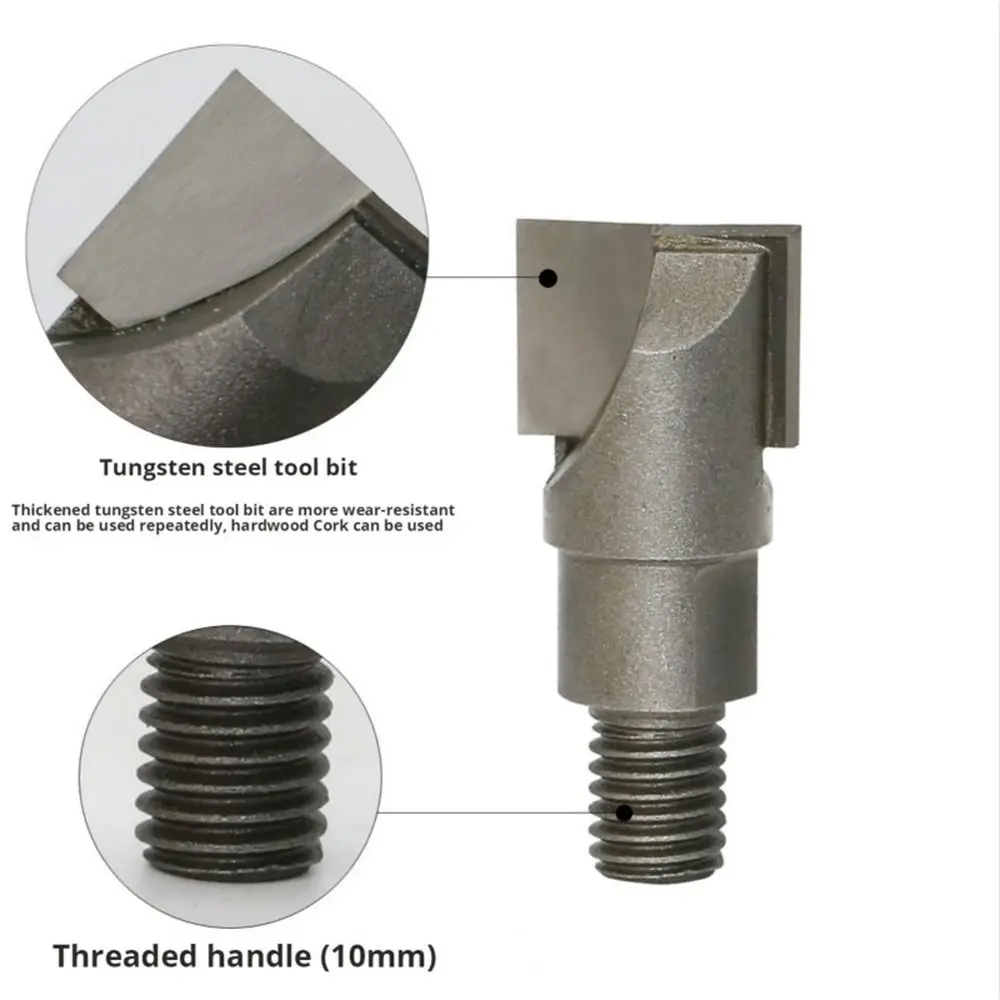 16-30mm Wooden Door Lock Slotting Cutter Screw Thread 10mm Shank CNC Bottom Cleaning Router Bit Steel