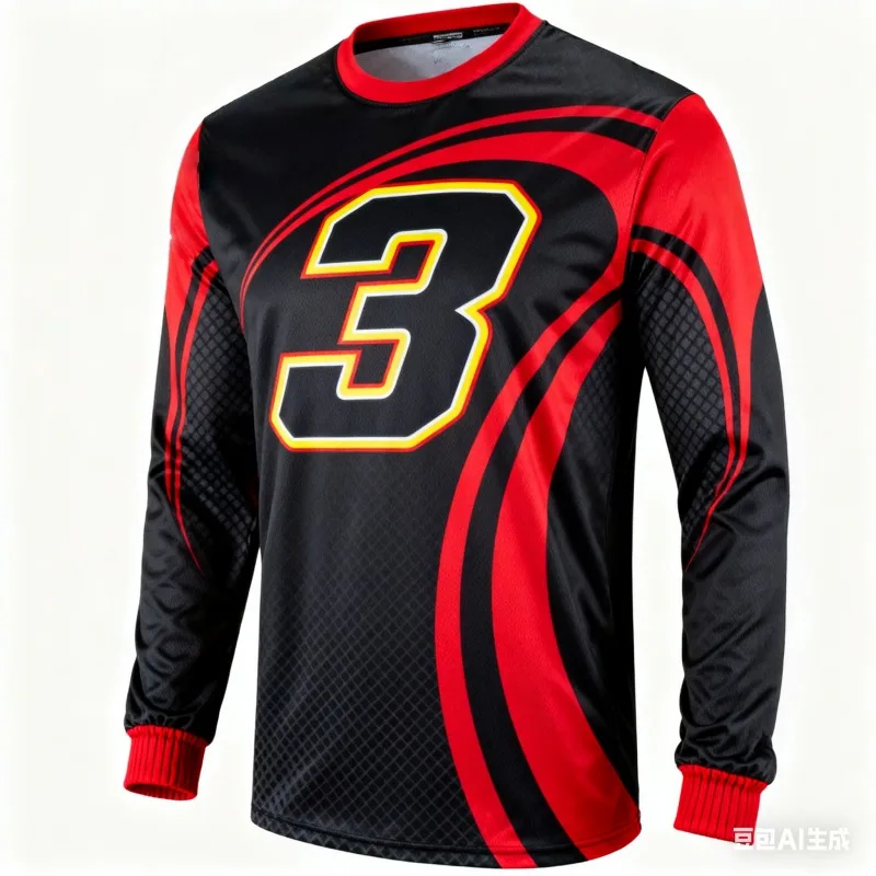 

Гоночные рубашки с длинными рукавами с 3D-принтом: номер — с принтом, яркие цвета (желтый/черный, красный/черный), стильный для любителей автоспорта