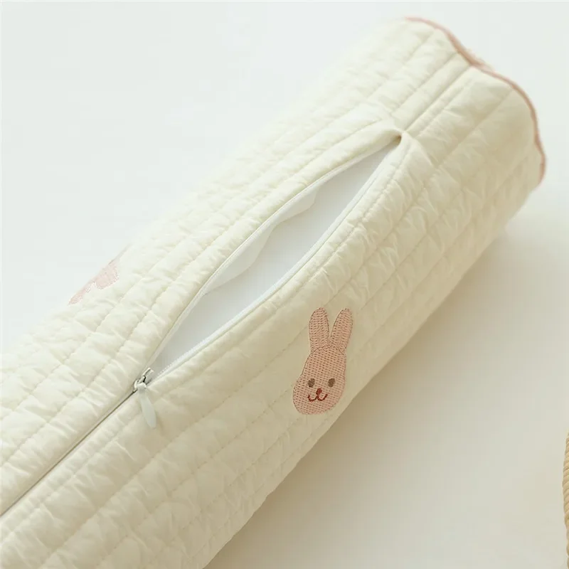 وسادة محيطة لسرير الأطفال حديثي الولادة مضادة للركل - سدادة سرير متقلب من القطن الخالص قابلة للفصل لحماية جدار سرير الأطفال للتهدئة