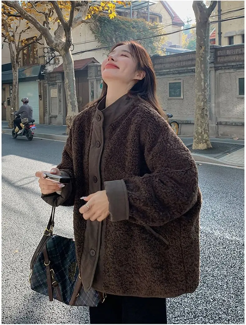 

Флисовая толстовка без шапки, женская зимняя меховая подкладка, плюшевая лента с круглым вырезом на шнуровке, розовая, с рюшами в форме звезды, в форме летучей мыши для девочек