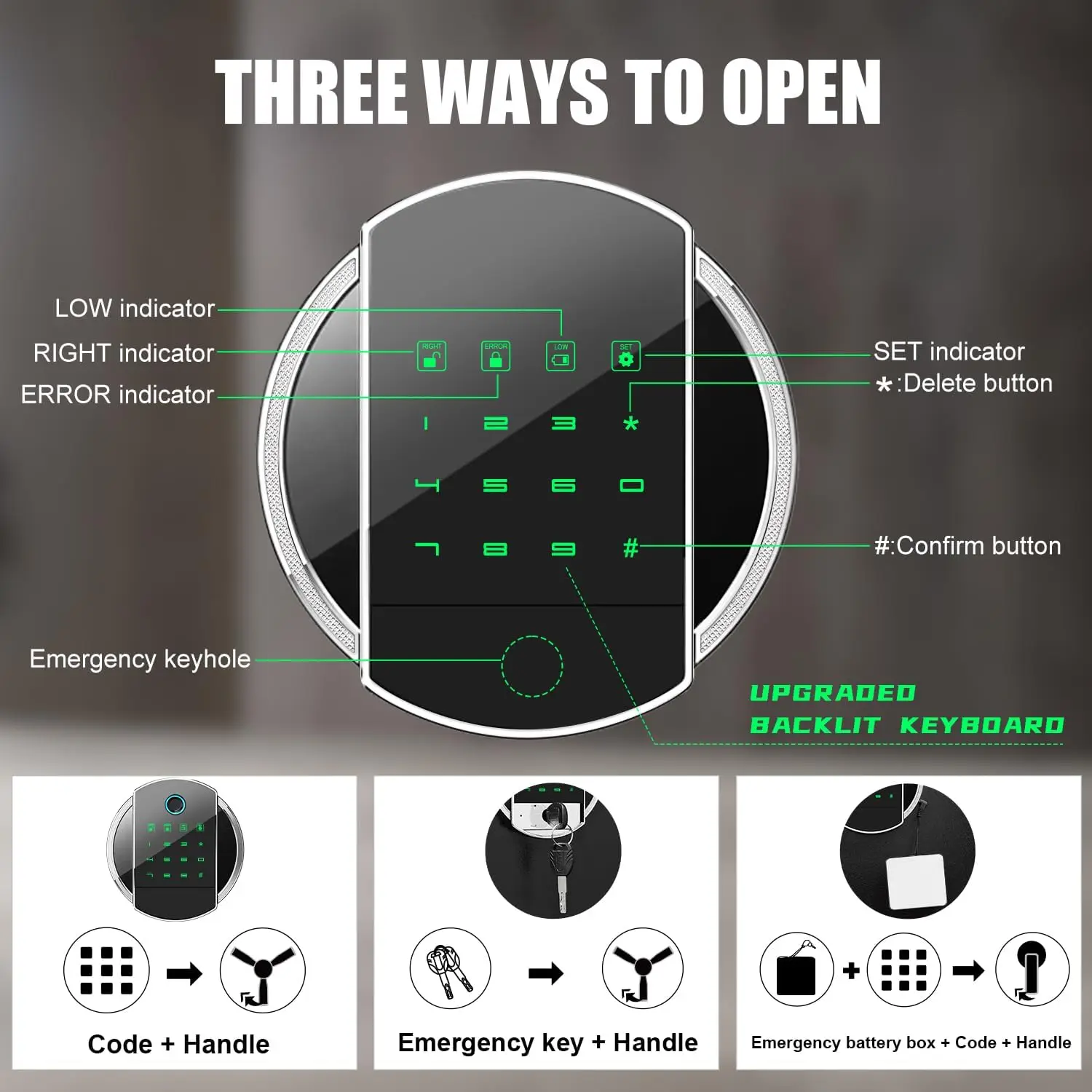 Kavey tahan api senapan pistol aman, 5-7 senjata elektronik Digital Gun aman dengan LCD layar sentuh Keypad, tas pistol untuk rumah Hotel